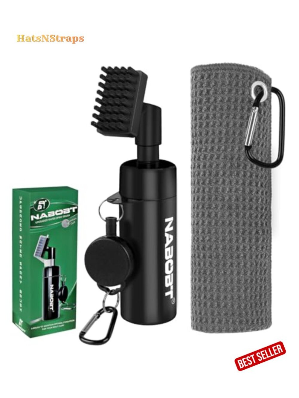 Golf Towel & Club Cleaner Brush Set 2PCS Waffle Microfiber